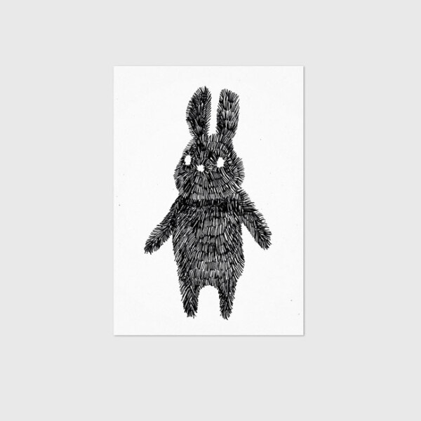 Poster gestreepte konijn
